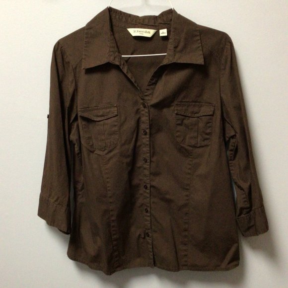 St. John's Bay Tops - St. John's Bay - Dark brown blouse